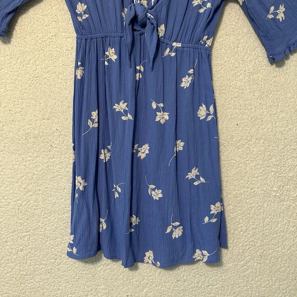 Billabong Blue V-Neck Floral Mini Dress Women's Size‎ Small - Picture 3 of 11